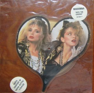 Madonna 7 " Heart Shaped Picture Disc Into The Groove - Shoo Bee Doo Sire W8934p Ex