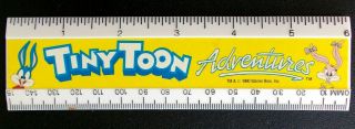 Tiny Toon Adventures 6 " Ruler Measuring Stick,  Loony Toons,  Bugs Bunny Vtg.  1990