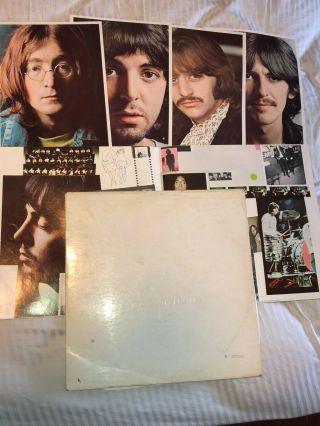 The Beatles White Album 1968 1st Pressing (0877087) W/ Poster & 4 Photo Set