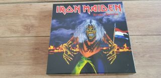 Iron Maiden - Burning Amsterdam - Rare 4 X Blue Lp Box Set,  Book,  Poster