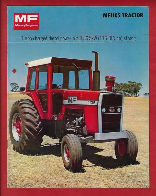 Massey Ferguson Mf1105 Tractor 8 Page Brochure
