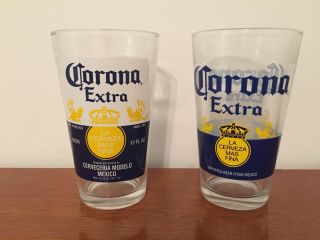 Corona Extra Beer Pint Glasses (set Of 2)