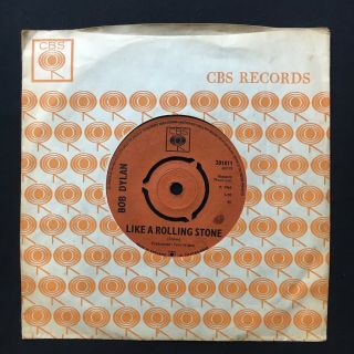 Bob Dylan Like A Rolling Stone Rare Cbs 1965 Uk 1st 7” 45 Vinyl Ex