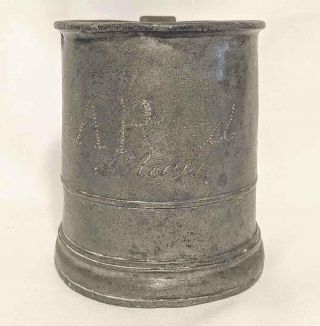 Collectible Early Antique English Pewter Tavern Tankard Stein C.  1826 5