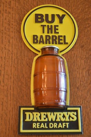 Vintage Drewrys Real Draft Beer Ale Buy The Barrel Sign Ad South Bend Indiana