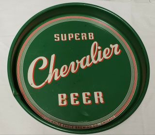 Vintage Beer Tray - Chevalier Beer - White Eagle Chicago - 13 Inches