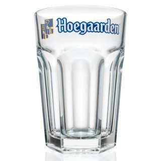 Set Of 6 Six Hoegaarden Belgian Heavy Hexagon Beer Bar Pub Glasses.  25l
