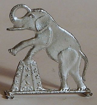 Vint Metal 1910 Stand Up Silver Circus Elephant Cracker Jack Prize Toy