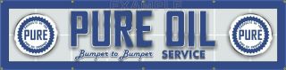 Pure Oil Gas Service Station Main Letter Sign Remake Banner Art Mural 24 " X 96 "