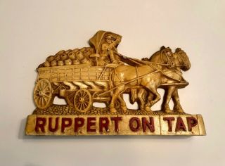 Vintage Ruppert On Tap Beer Bar Pub Tavern Liquor Store Sign Chalkware Display