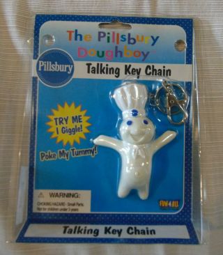 1998 Pillsbury Doughboy Talking Keychain Nib -