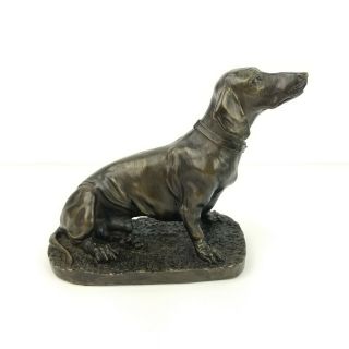 Heredities Vintage Resin Bronze Finish Dachshund Dog Figurine