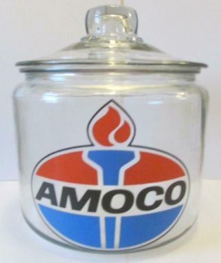 Amoco Gasoline Glass Counter Jar