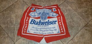 Vintage Anheuser Busch Budweiser Novelty Logo Grunge Shorts/swimtrunks Promo