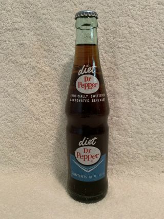 Full 10oz Diet Dr.  Pepper Acl Soda Bottle