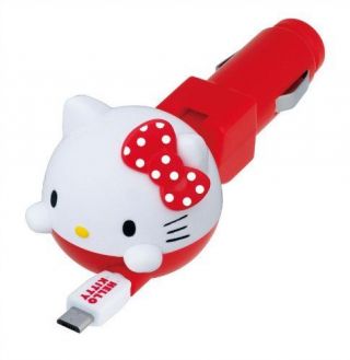 Seiwa Hello Kitty Reel Car Charger Micro - Usb 1.  0a Kt463