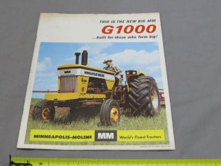 vintage Minneapolis Moline G1000 Tractor Sales Brochure 1965 16pgs 2