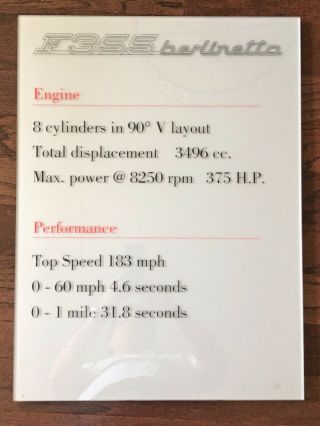 Ferrari F355 Berlinetta Auto Show Display Sign (17 " X 23 ")