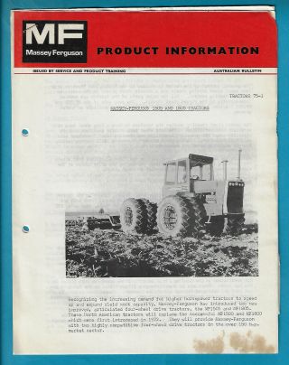 Massey Ferguson 1505 & 1805 Tractors Product Information Bulletin 10 Pages
