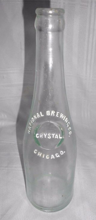 Vtg National Brewing Co Chicago Ill Crown Top Beer Bottle Il Illinois Crystal