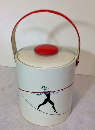 Vintage Mid - Century Georges Briard Ice Bucket Tightrope Walker,  Vinyl