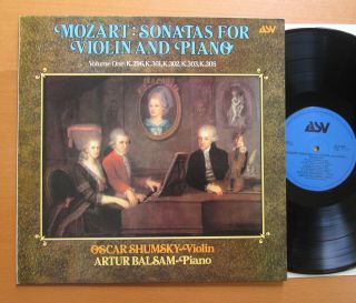 Alh 930 Mozart Sonatas For Violin & Piano Volume One Oscar Shumsky Near Asv