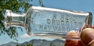 Ca 1890 Hayward California (alameda Co) " R.  Reid Druggist " Drug Store Med Bottle