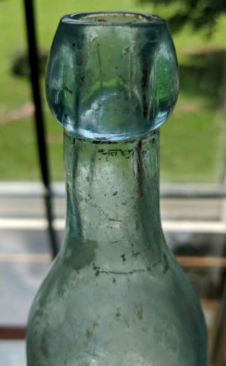 Rare Early Variant D Johnston Aqua Blob Top Beer Bottle Atlantic City NJ 4