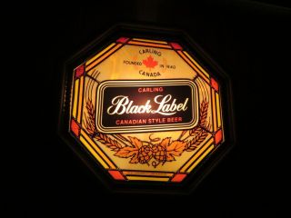Vintage Carling Black Label Canadian Lighted Beer Sign Great