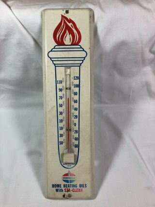 1959 Vintage Standard Oil Gas Station Old Metal Thermometer Sign