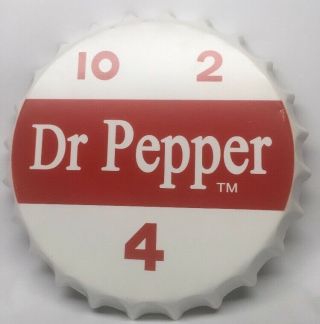 14” Dr Pepper Bottle Cap Sign Metal Vintage Style 10 2 4 Soda Bar Pub Game Room