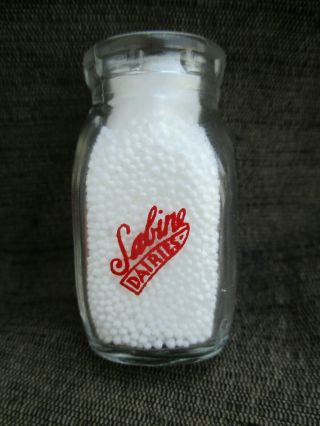 Vintage Single Serve Creamer Mini Cream Acl Bottle Sabine Milk Dairies Texas