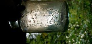 Embossed Crown Liquid Coffee Boston,  Mass.  Jar Unusual