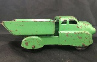 1930 ' S WYANDOTTE PRESSED STEEL TOY DUMP - TRUCK Green NR Vintage Car 3