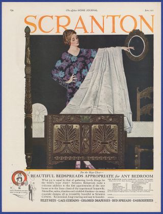 Vintage 1921 Scranton Lace Curtains Coles Phillips Art Ephemera Print Ad 20 
