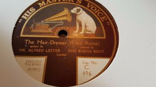 Mr Alfred Lester & Miss Buena Bent The Hair Dresser & The Restaurant Hmv C496