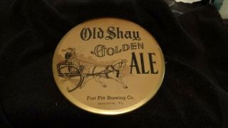 Vintage Old Shay Golden Ale 9 " Wall Button Sign Fort Pitt Brewing Co.  Jeanette