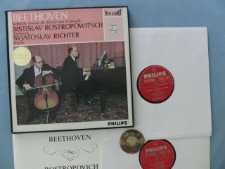 2lp Beethoven Rostropovich Richter Sonatas For Cello And Piano Holland | Nm -