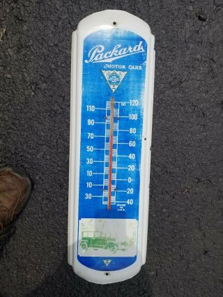 Vintage Packard Motor Cars Wall Thermometer Auto Advertising Tin Sign 2