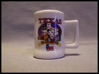 Shot Glass Texas Map Flag Lone Star State Alamo Cactus Ceramic Mini Mug 210