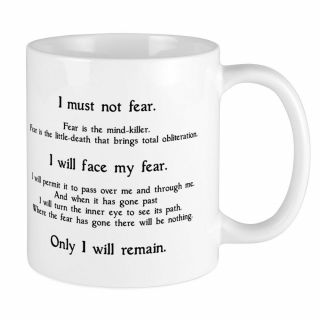 11oz Mug Litany Against Fear - Printed Ceramic Coffee Tea Cup Gift