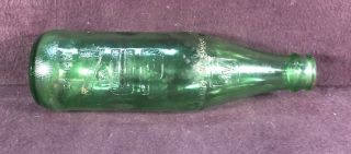 Vintage 7 Up Bottle Soda Green Glass Embossed 7up 10 Fl Oz Cola Stunning Shape