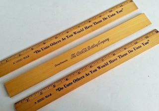 3 Coca Cola Wooden Rulers 12  Do Unto Others " A Good Rule Vintage Soda Premium
