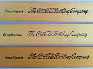 3 Coca Cola Wooden Rulers 12  Do Unto Others 