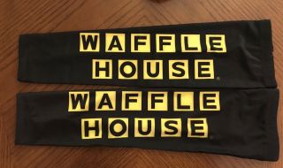 Waffle House Tattoo Arm Sleeves Logo Cover Protection Large Black Yellow Nwt