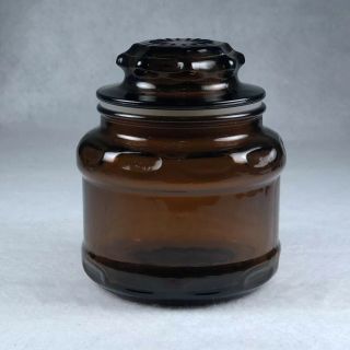 Dark Amber Brown Glass Apothecary Canister Spice Jar Starburst Lid