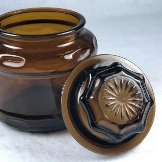 Dark Amber Brown Glass Apothecary Canister Spice Jar Starburst Lid 2