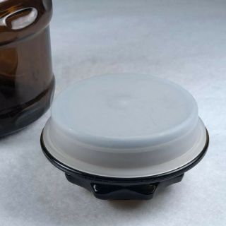 Dark Amber Brown Glass Apothecary Canister Spice Jar Starburst Lid 3