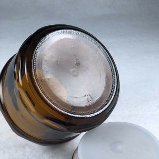 Dark Amber Brown Glass Apothecary Canister Spice Jar Starburst Lid 4