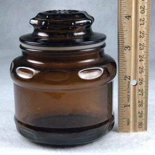 Dark Amber Brown Glass Apothecary Canister Spice Jar Starburst Lid 5
